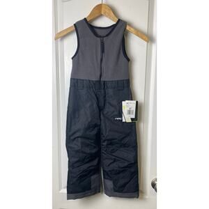 Arctix Kids Black Gray Unisex Limitless Fleece Top Bib Insulated Overalls 4T NWT